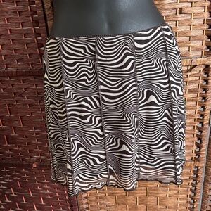 Divided Dark Brown & Ivory Zebra Print Mesh Mini Skirt - S